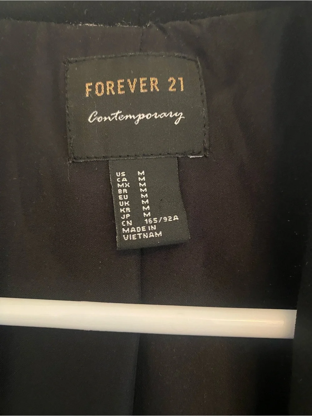 Forever 21 Black Open-Front, 3/4 Sleeve Blazer